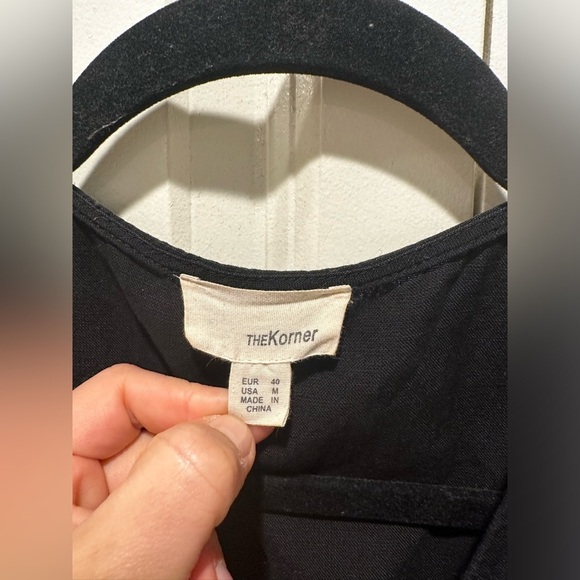 The Korner Empire Dress in Black Linen/Tencel blend Boho Lagenlook Cottagecore,M - Picture 7 of 14